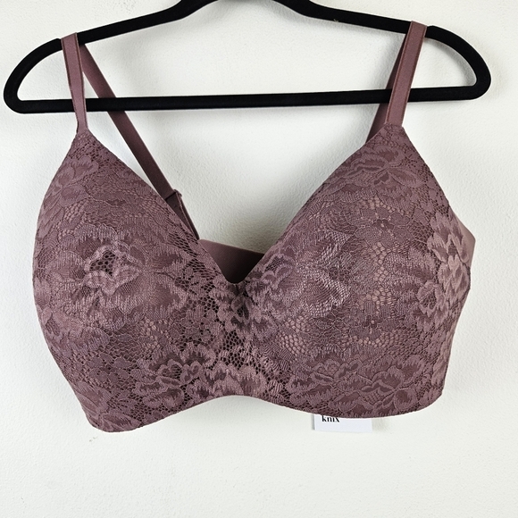 Knix Lace Wing Woman Contour Bra in Vintage Plum Size 8 NWT - Picture 4 of 9